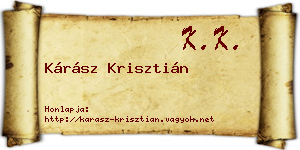 Kárász Krisztián névjegykártya